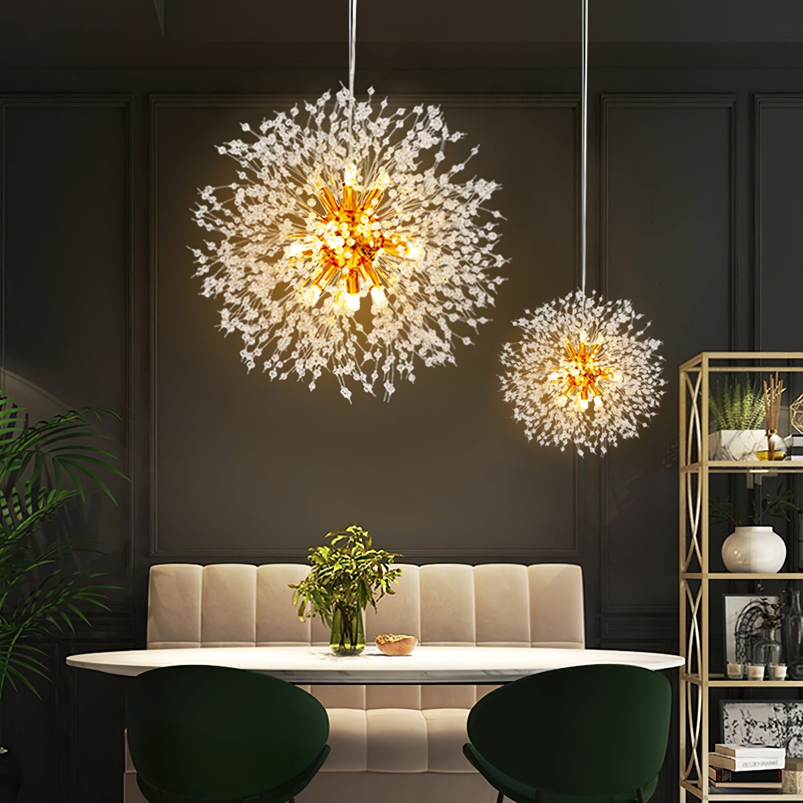Lámpara de Araña de Cristal Diente de León con 9, 12 o 16 Luces LED – Diseño Moderno y Elegante 4