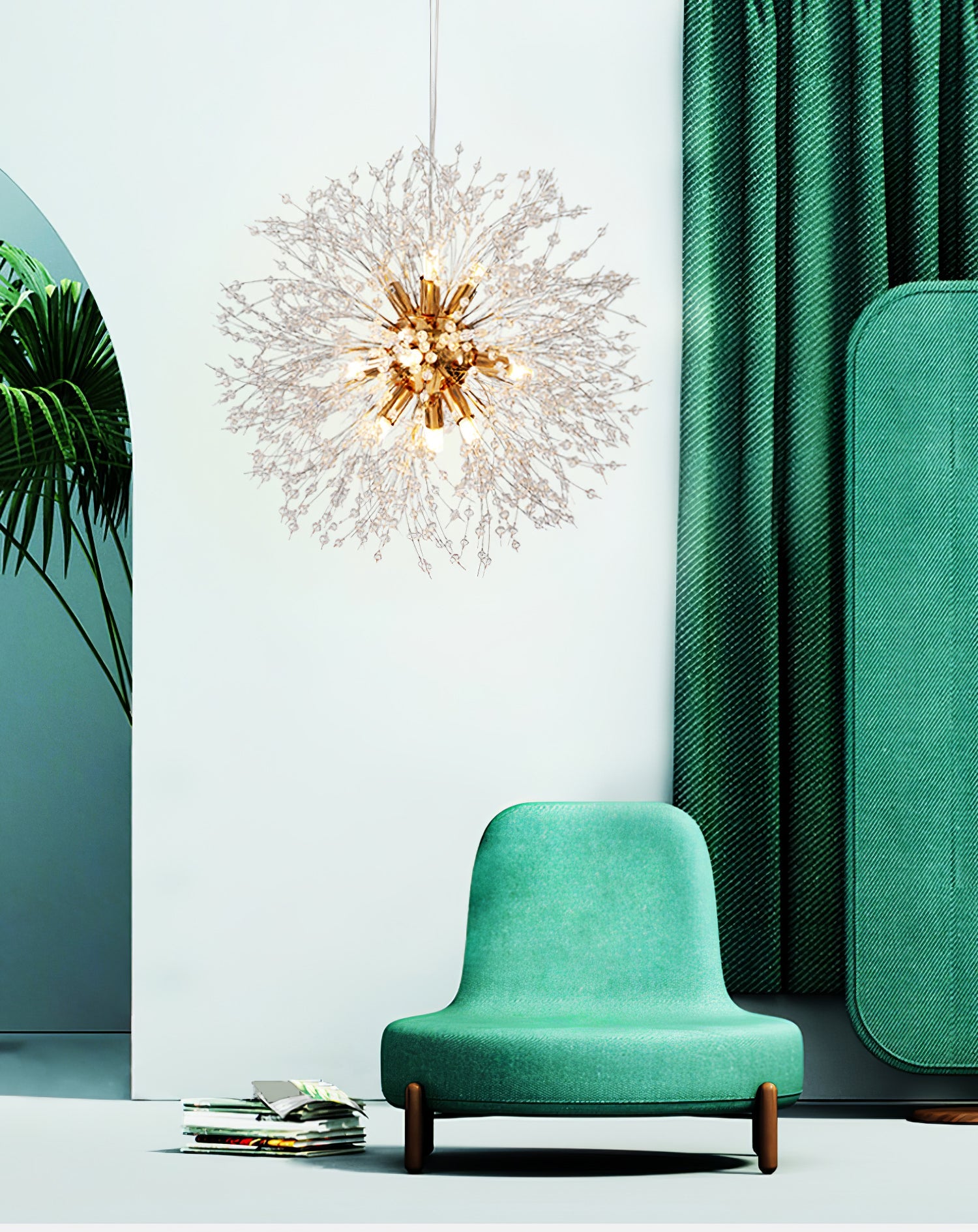 Lámpara de Araña de Cristal Diente de León con 9, 12 o 16 Luces LED – Diseño Moderno y Elegante 8