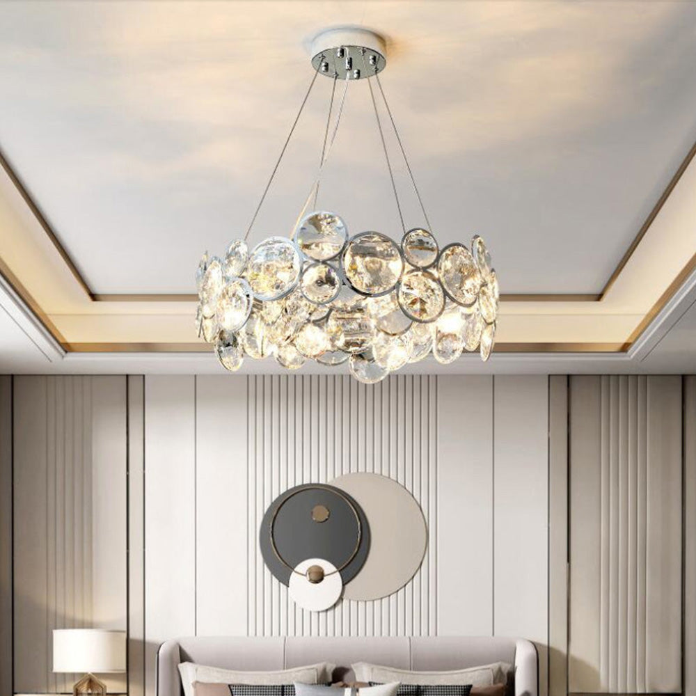 Lámpara de Araña de Cristal K9 Moderna con Acero Inoxidable para Sala de Estar - Iluminación Elegante 2