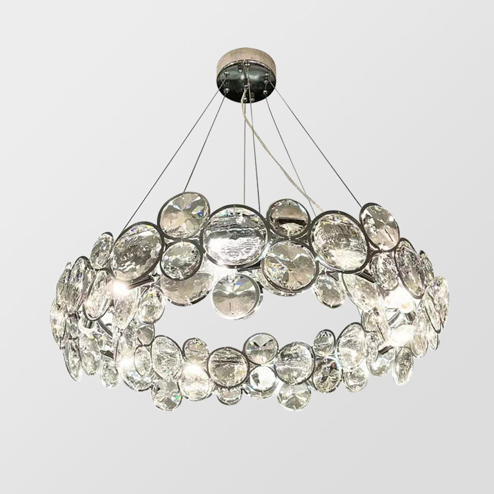 Lámpara de Araña de Cristal K9 Moderna con Acero Inoxidable para Sala de Estar - Iluminación Elegante 3