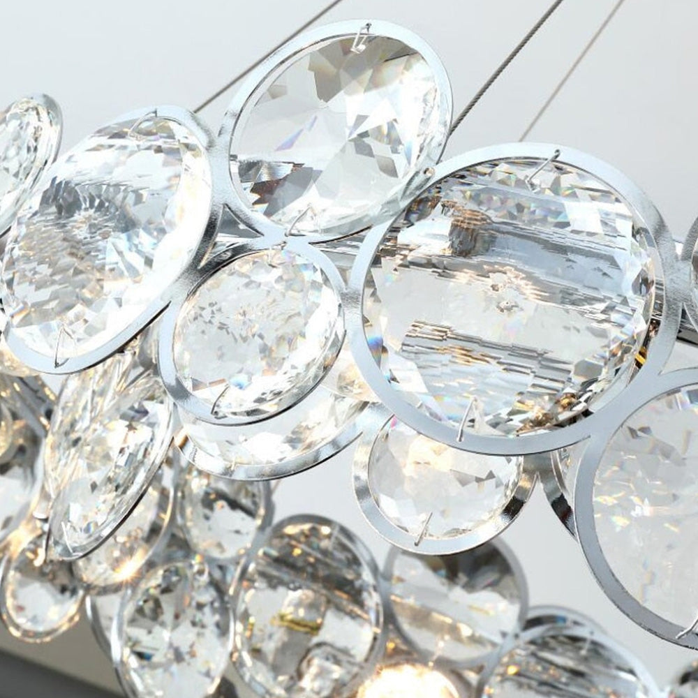 Lámpara de Araña de Cristal K9 Moderna con Acero Inoxidable para Sala de Estar - Iluminación Elegante 5