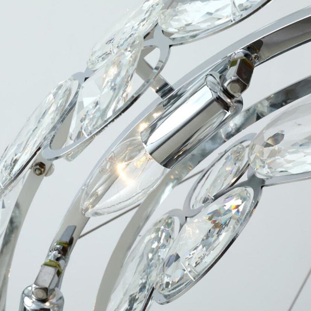 Lámpara de Araña de Cristal K9 Moderna con Acero Inoxidable para Sala de Estar - Iluminación Elegante 6