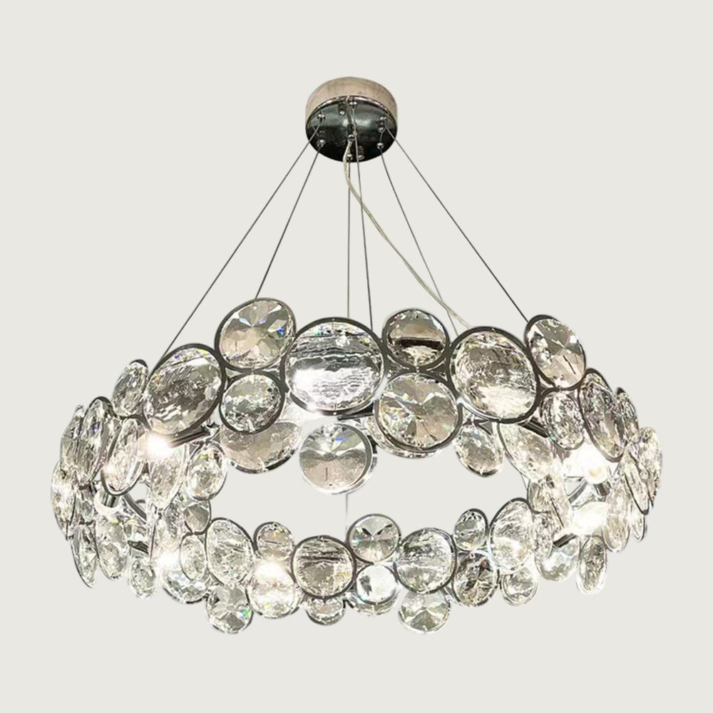 Lámpara de Araña de Cristal K9 Moderna con Acero Inoxidable para Sala de Estar - Iluminación Elegante 7