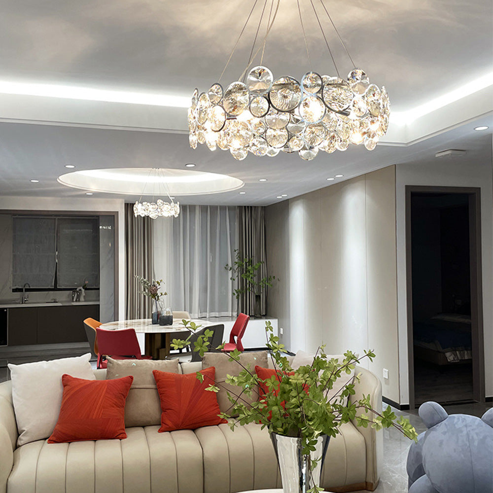 Lámpara de Araña de Cristal K9 Moderna con Acero Inoxidable para Sala de Estar - Iluminación Elegante 8
