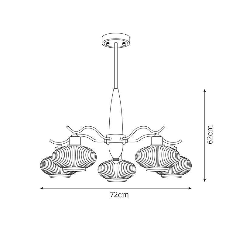 Lámpara de Araña de Cristal y Madera con 5 y 8 Luces, Diseño Clásico en Latón y Vidrio Blanco para Interior 5