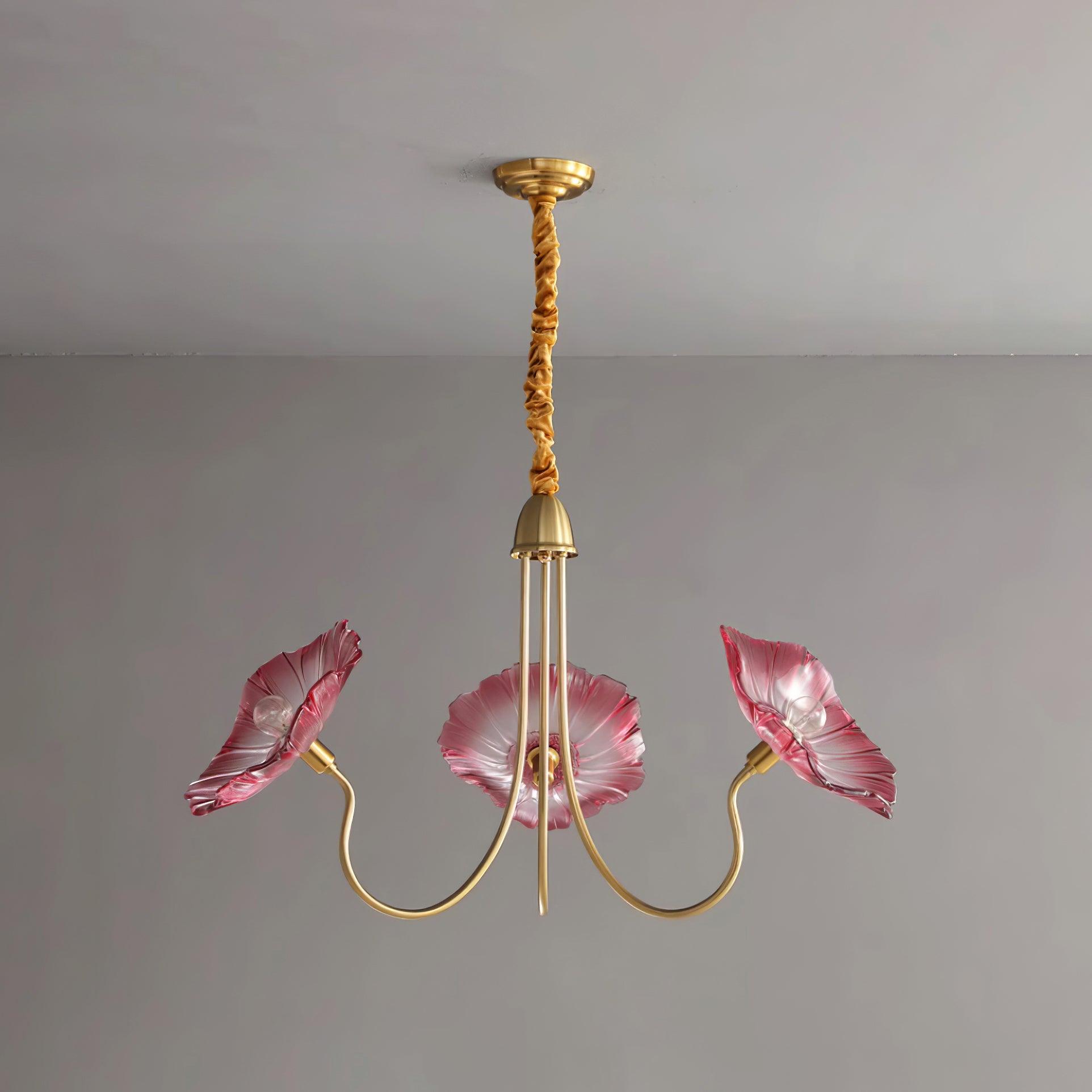 Lámpara de Araña de Flores de Vidrio de Murano con Diseño Moderno y Luz Suave 0