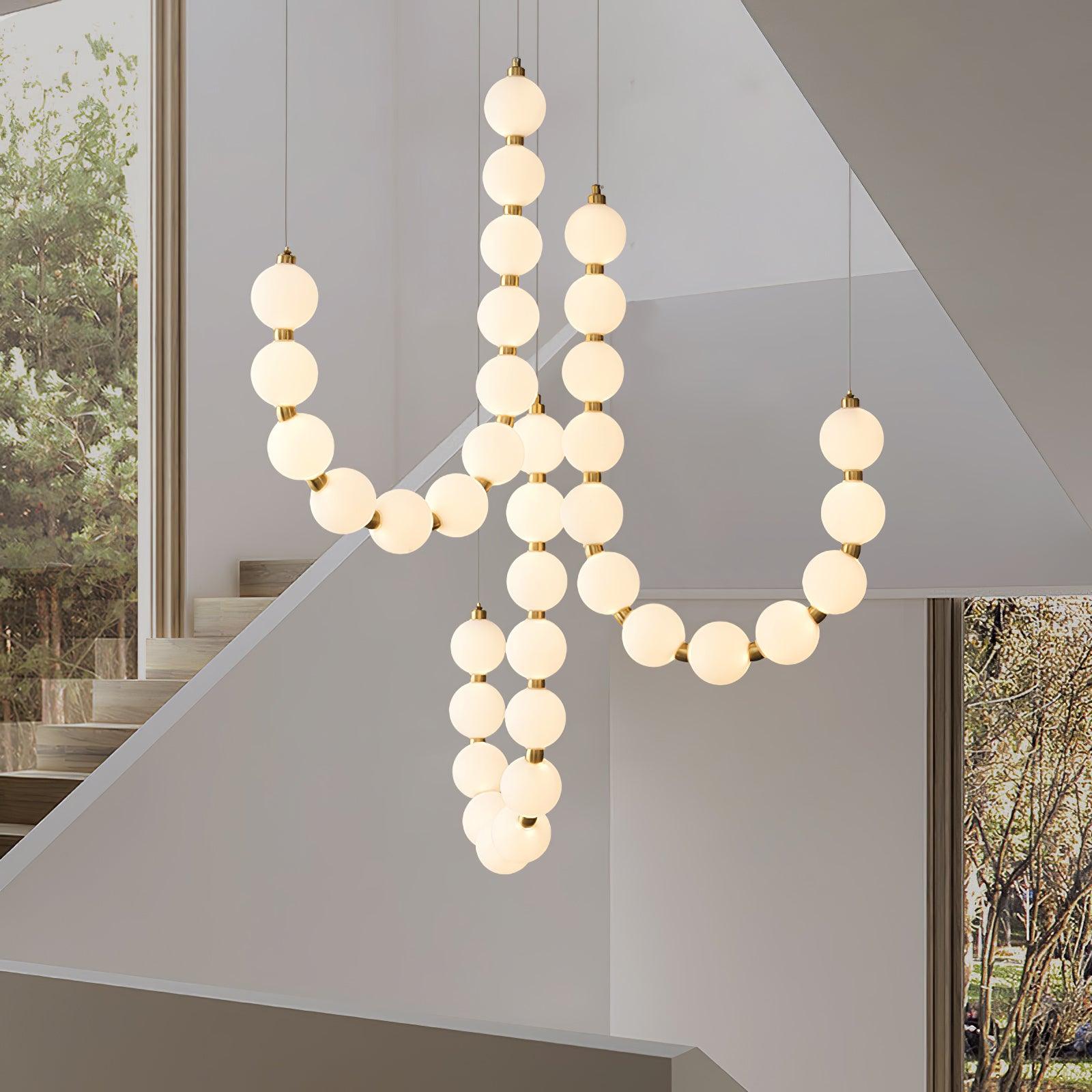 Lámpara de Araña de Perlas Acrílicas con Base de Latón y Luz Regulable – Diseño Elegante para Iluminar Tu Espacio 5