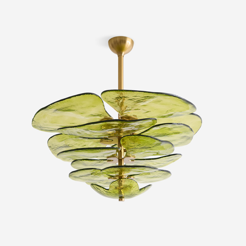 Lámpara de Cristal Lilypad – Elegante Araña de Vidrio para Iluminación Interior 1