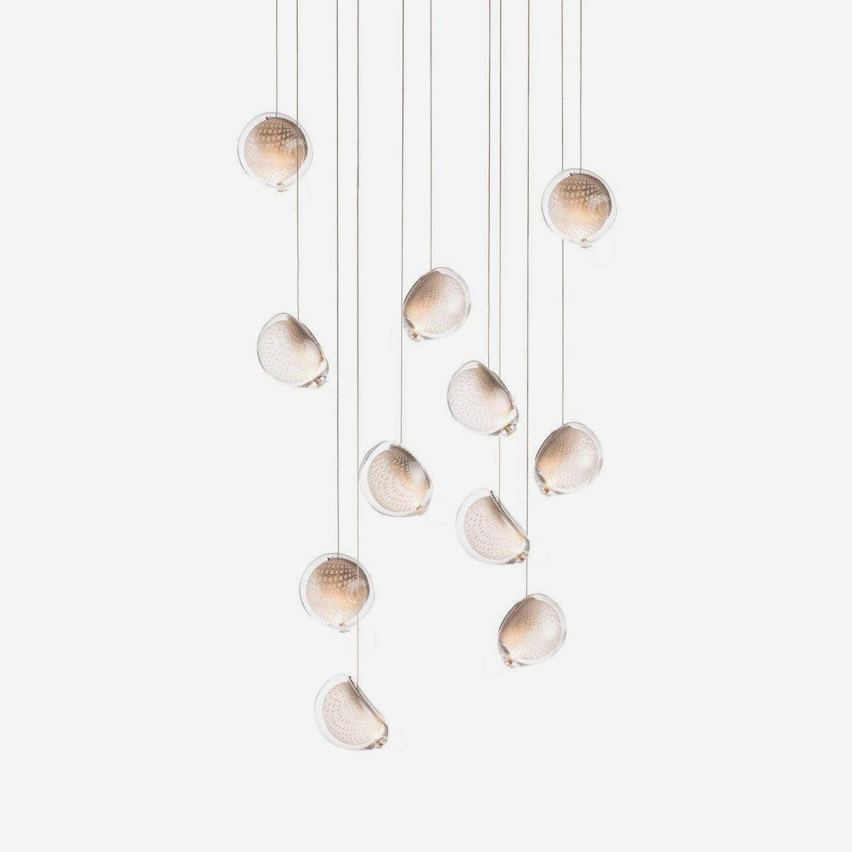 Lámpara de Cristal con Pantalla de Malla de Cobre – Diseño Elegante y Moderno 1