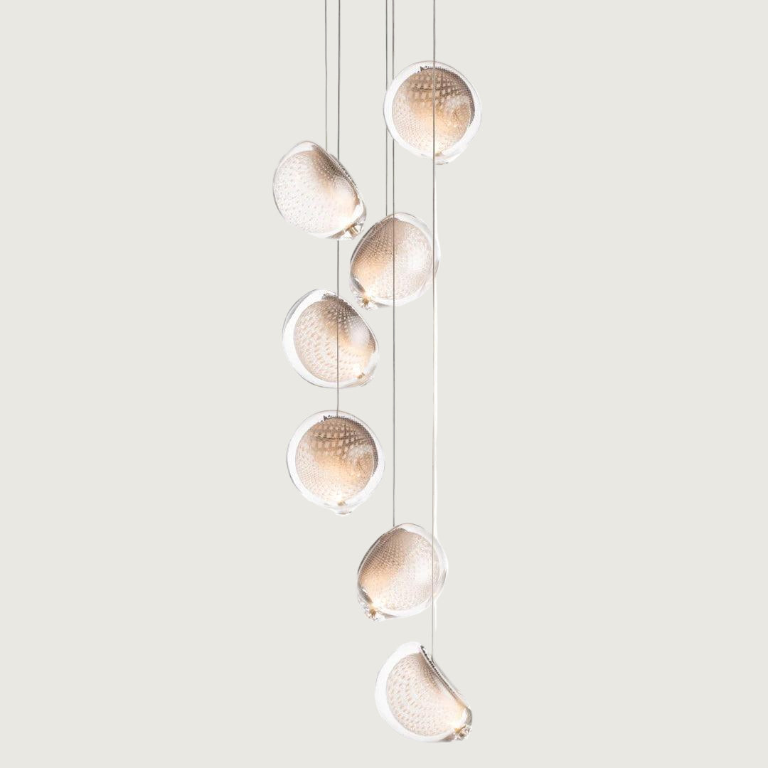 Lámpara de Cristal con Pantalla de Malla de Cobre – Diseño Elegante y Moderno 10