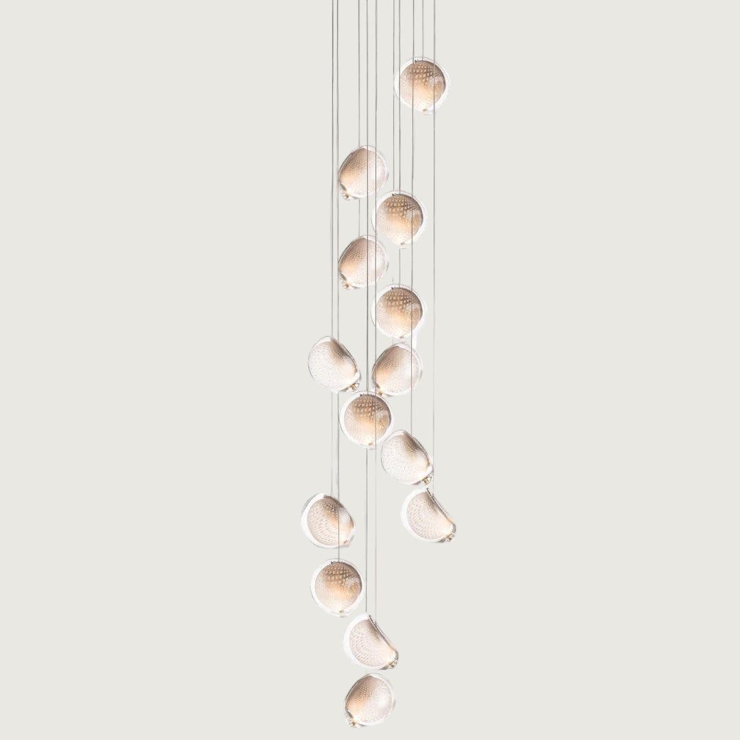 Lámpara de Cristal con Pantalla de Malla de Cobre – Diseño Elegante y Moderno 11