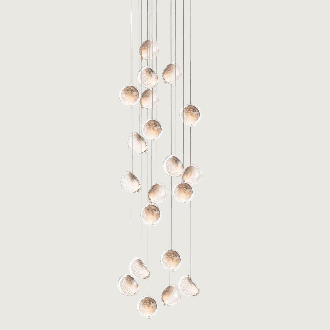 Lámpara de Cristal con Pantalla de Malla de Cobre – Diseño Elegante y Moderno 12