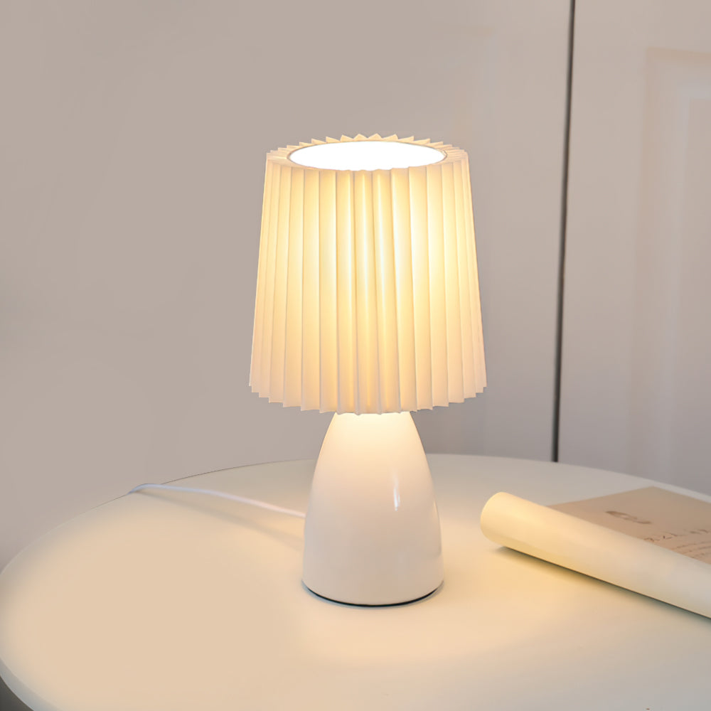 Lámpara de Mesa Apollo de Cerámica y Tela – Estilo Moderno y Clásico, Ideal para Interiores 0