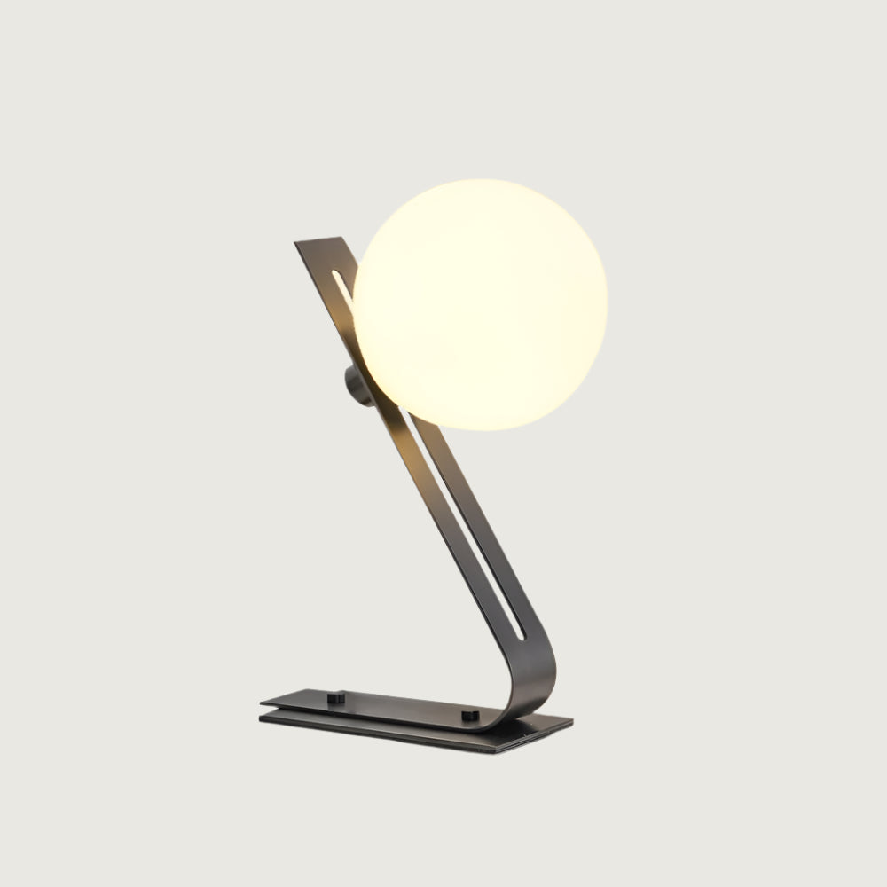 Lámpara de Mesa Arandela de Cristal Blanco y Acero Brillante – Iluminación Elegante para Escritorios y Mesitas de Noche 1