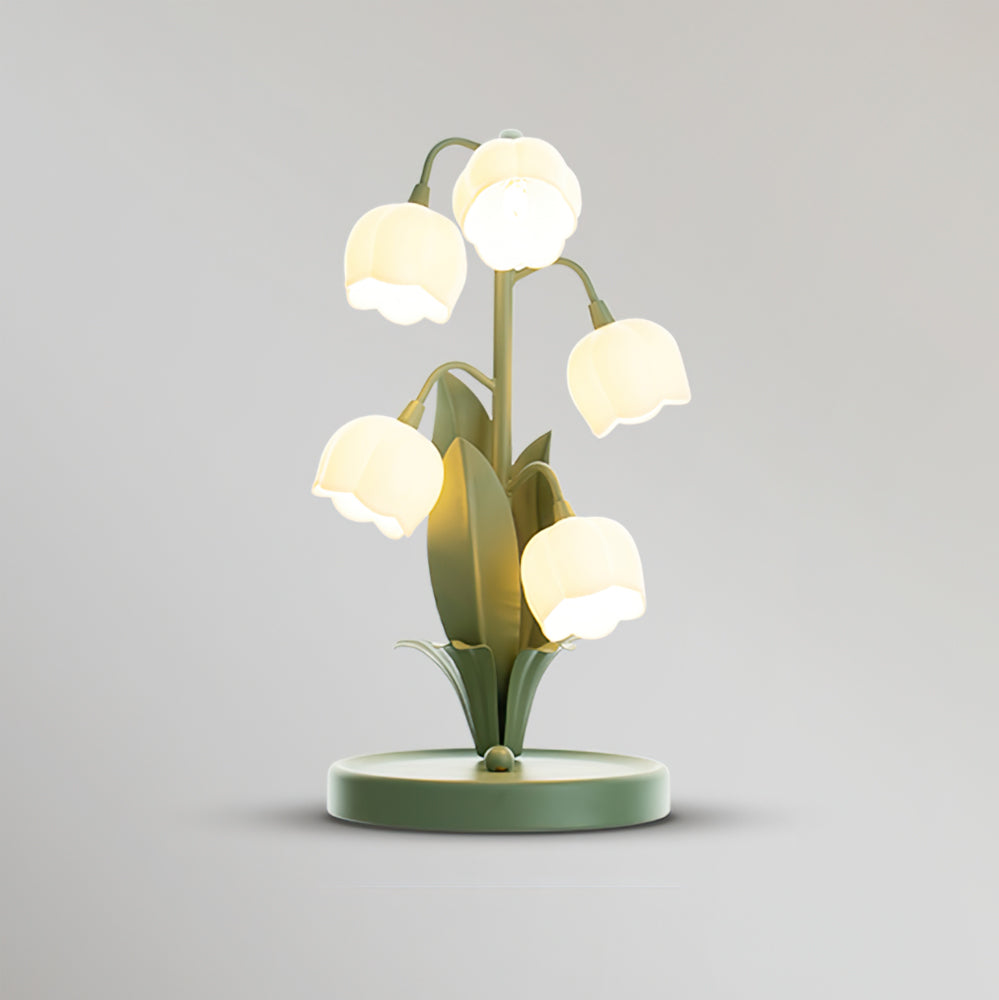 Lámpara de Mesa Bell Orchid con Diseño de Orquídea – Metal y Pantalla de PC, Ideal para Decoración Interior 0