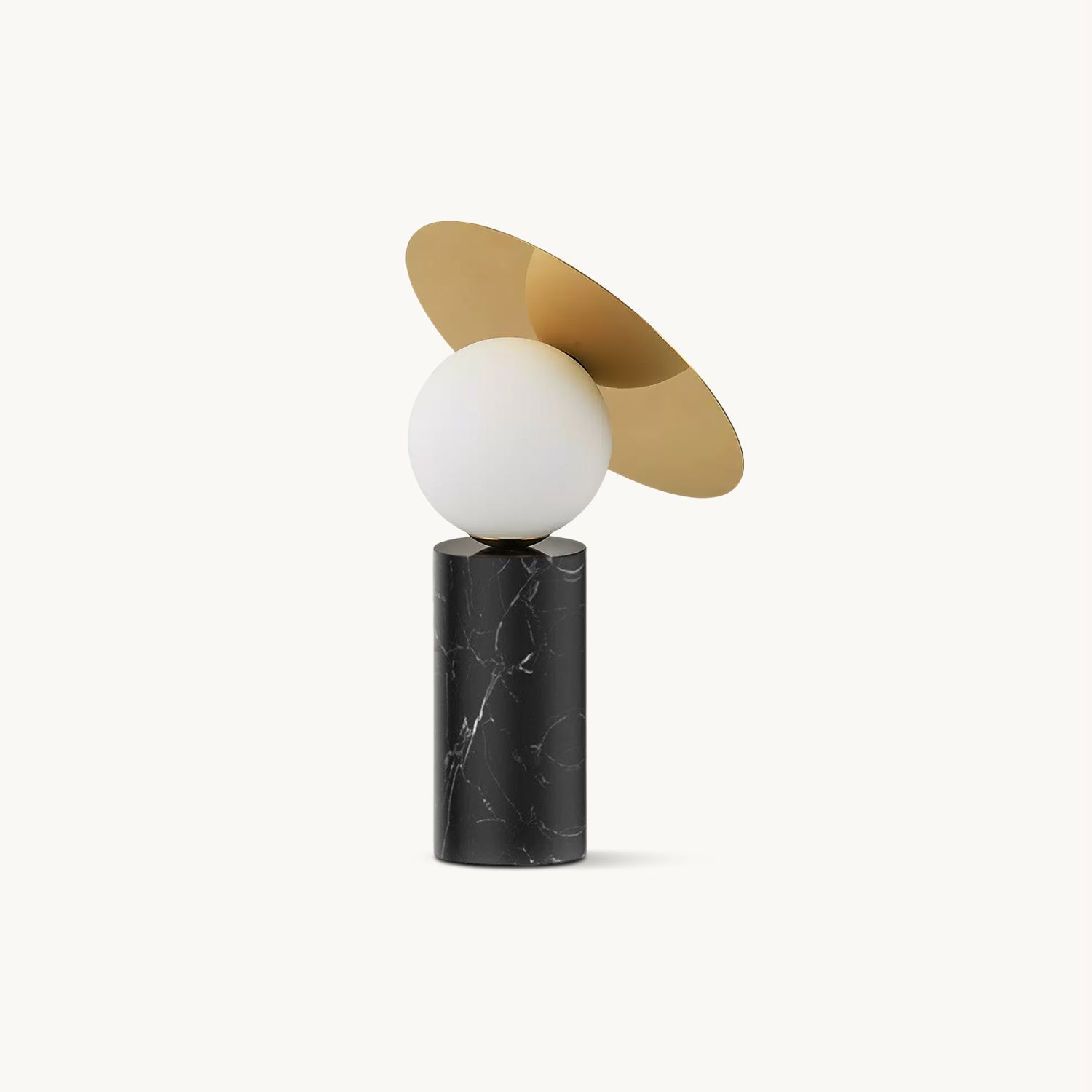Lámpara de Mesa Bola Disc Moderna con Pantalla de Acero Inoxidable y Base de Mármol – Iluminación Elegante para Mesita de Noche 1