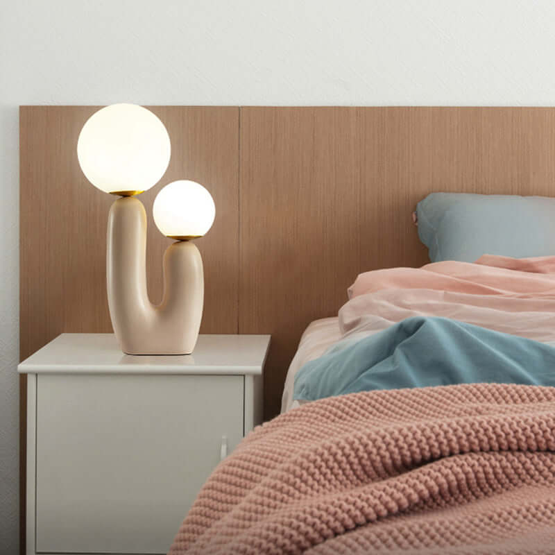 Lámpara de Mesa Cactus de Diseño Moderno en Resina y Vidrio con Luz Cálida – Ideal para Mesitas de Noche y Salas de Estar 6
