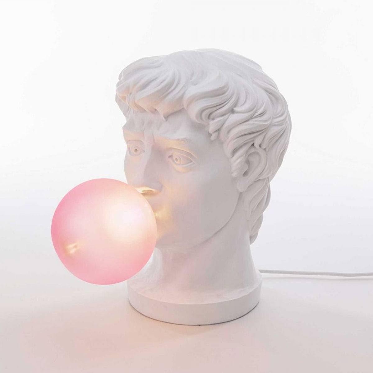 Lámpara de Mesa Creativa de Resina con Diseño de Chicle Rosa, 25cm - Ideal para Mesitas de Noche y Escritorios 0