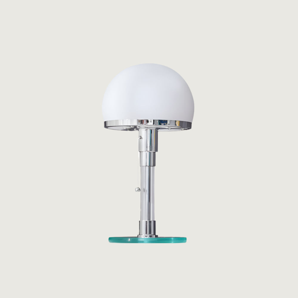Lámpara de Mesa Cromada Hemisférica con Diseño Moderno y Elegante 0