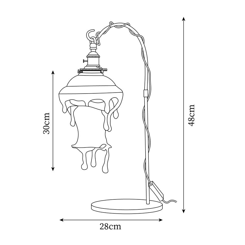 Lámpara de Mesa Diseño Gota de Agua en Metal y Resina, 28cm Diámetro – Ideal para Mesitas de Noche y Sobremesa 5