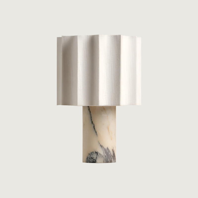 Lámpara de Mesa Elegante con Base de Mármol y Batería Integrada – Pantalla de Tela Suave, Carga Rápida, LED Integrado 0