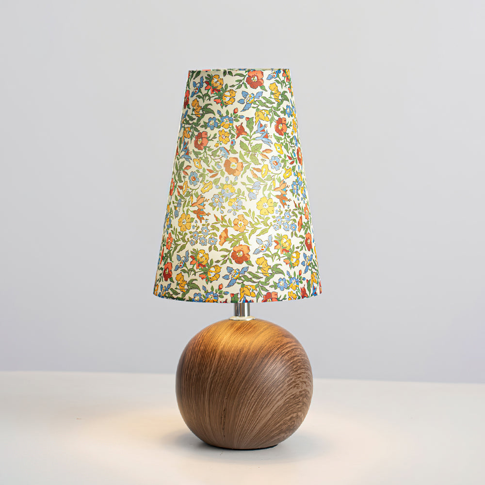 Lámpara de Mesa Floral Anna con Base de Madera Natural – Diseño Colorido y Funcional 0