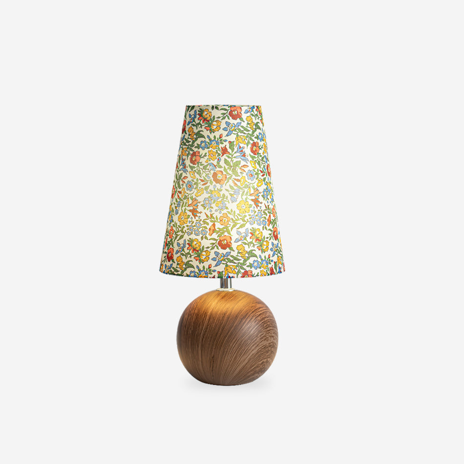 Lámpara de Mesa Floral Anna con Base de Madera Natural – Diseño Colorido y Funcional 1