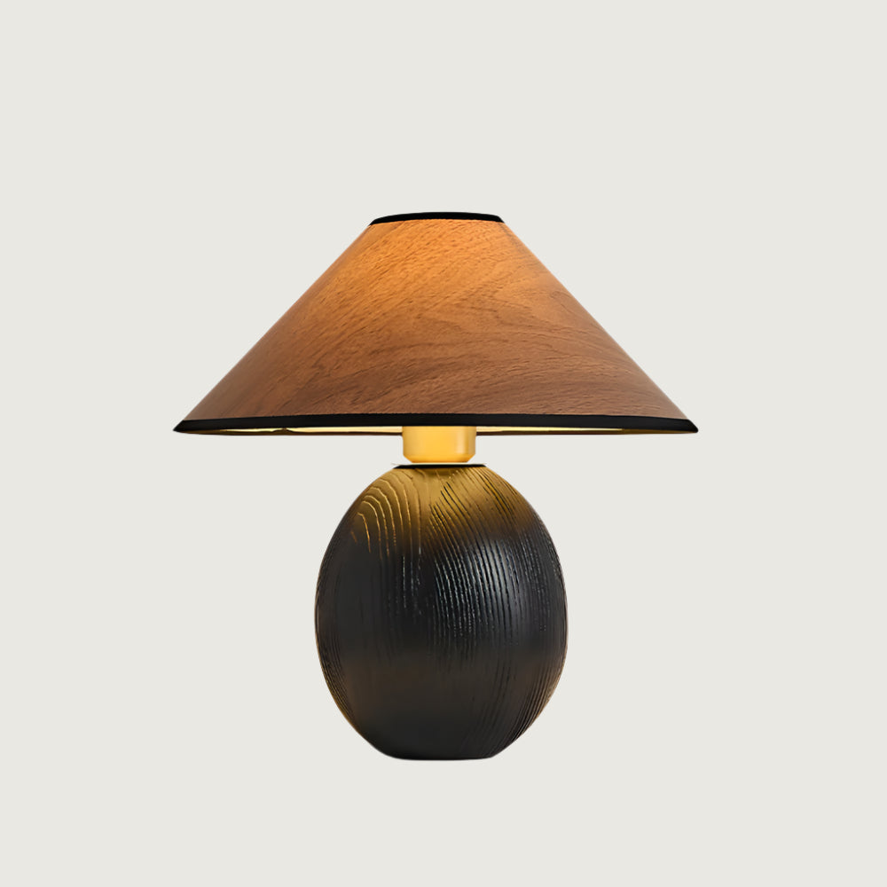 Lámpara de Mesa Kodu de Madera con Pantalla de Papel, Diseño Elegante y Acogedor 0
