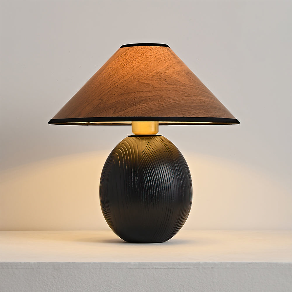 Lámpara de Mesa Kodu de Madera con Pantalla de Papel, Diseño Elegante y Acogedor 3