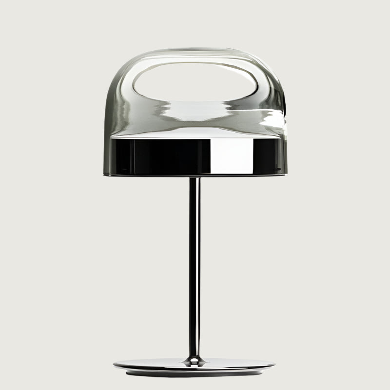 Lámpara de Mesa LED Moderna de Metal y Vidrio con Luz Cálida – Opciones de Acabado en Negro y Oro Rosa 0