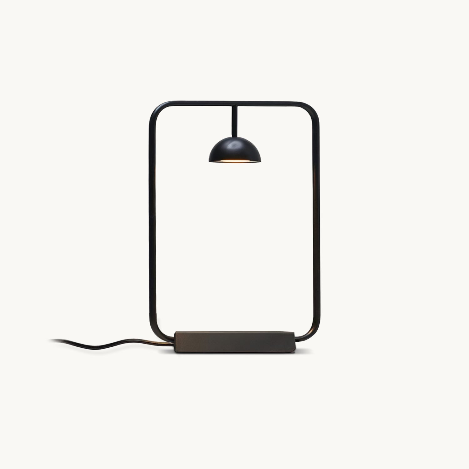 Lámpara de Mesa Moderna Cupolina con Luz LED Regulable, Diseño Cuadrado, Metal, 31 cm Diámetro, Negro/Naranja 1