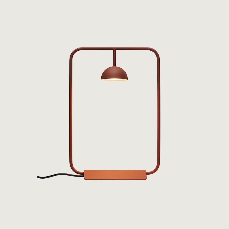 Lámpara de Mesa Moderna Cupolina con Luz LED Regulable, Diseño Cuadrado, Metal, 31 cm Diámetro, Negro/Naranja 9