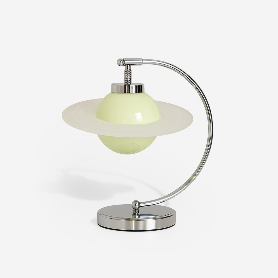 Lámpara de Mesa Moderna Verde con Base de Cromo – Lámpara Sobremesa para Escritorio y Mesita de Noche, Diseño Contemporáneo 1