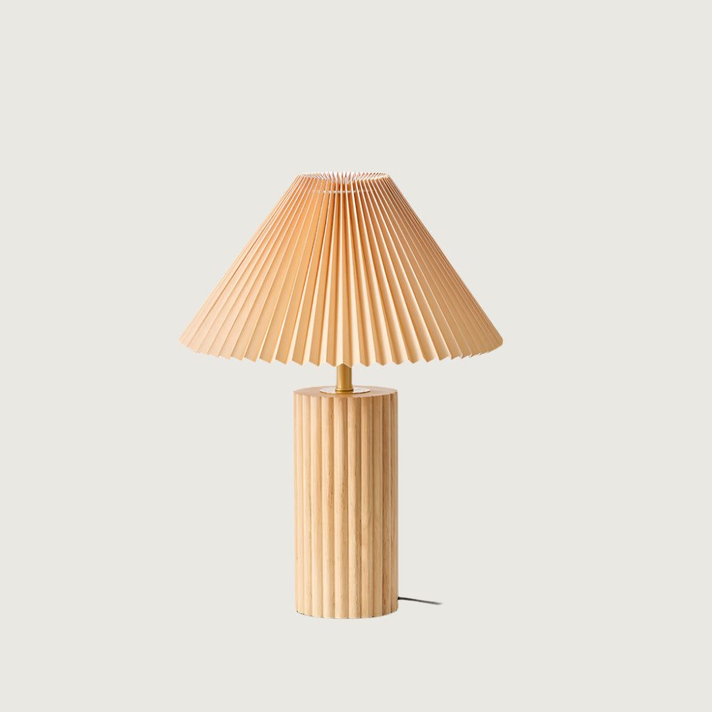 Lámpara de Mesa Moderna con Base de Madera, 35cm Diámetro, Ideal para Mesitas de Noche y Decoración Interior 1