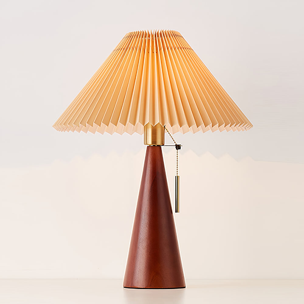 Lámpara de Mesa Moderna con Base de Madera y Pantalla de Lino - Diseño Contemporáneo 9