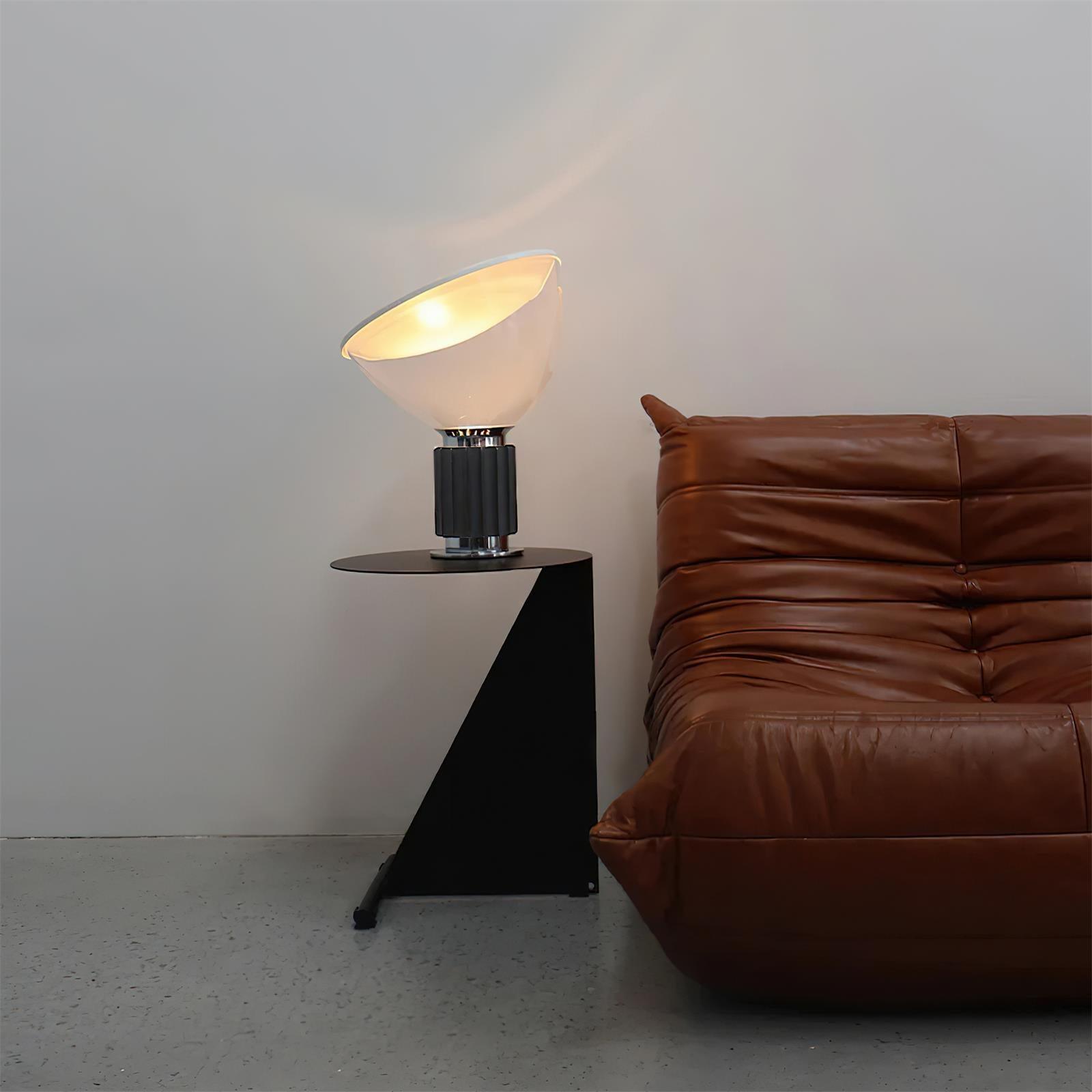 Lámpara de Mesa Moderna con Difusor de Cristal y Reflector de Aluminio – Ideal para Escritorio y Mesita de Noche 7