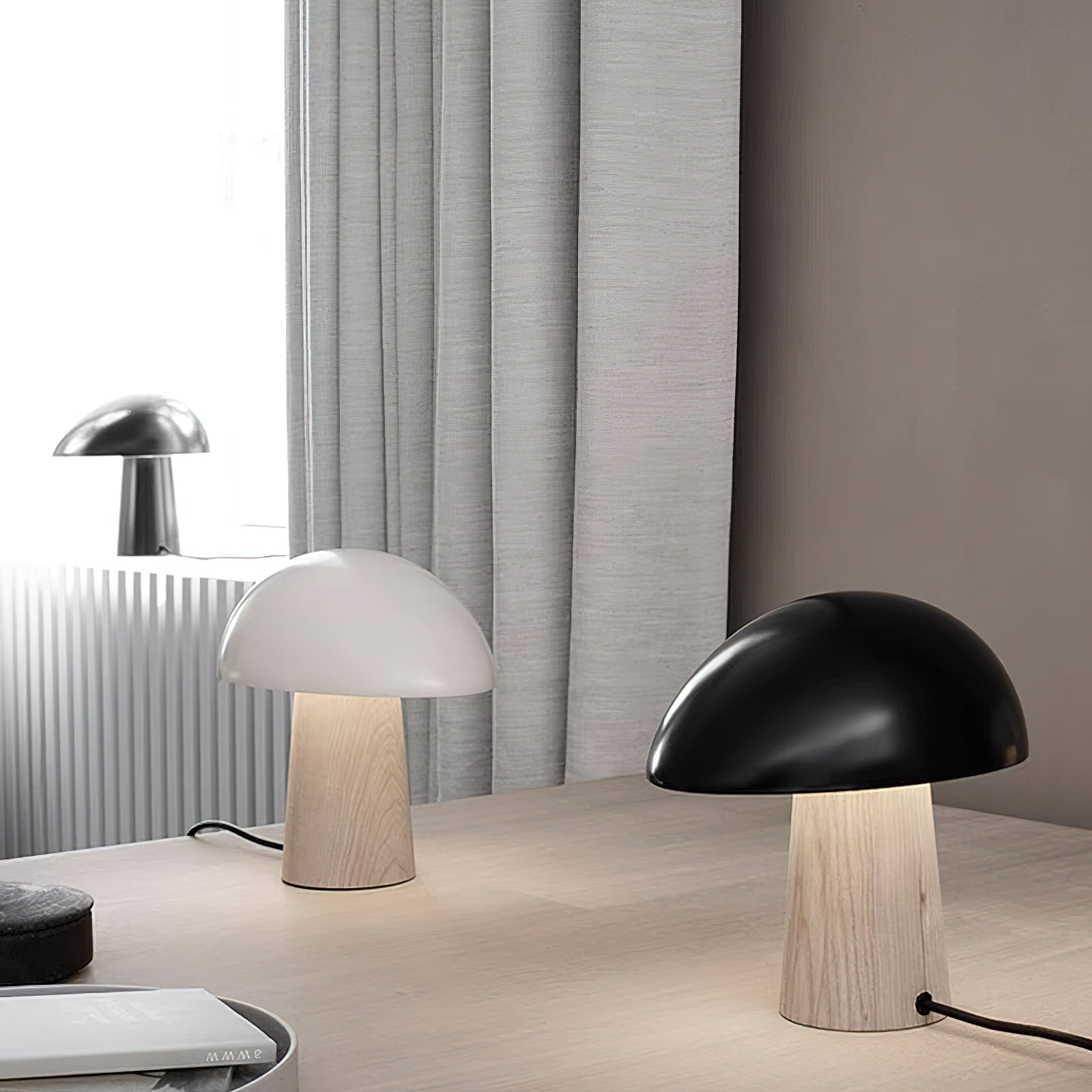 Lámpara de Mesa Moderna con Diseño de Madera y Luz LED Regulable – 28cm 5