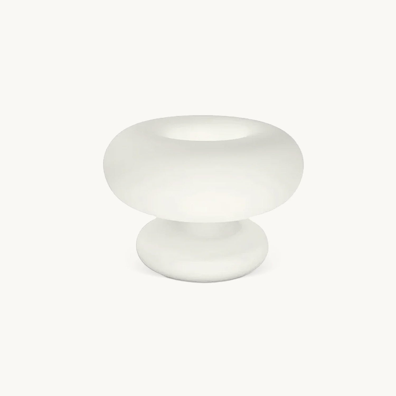 Lámpara de Mesa Moderna con Diseño en Forma de Donut - Vidrio Esmerilado y Estructura Redonda 1