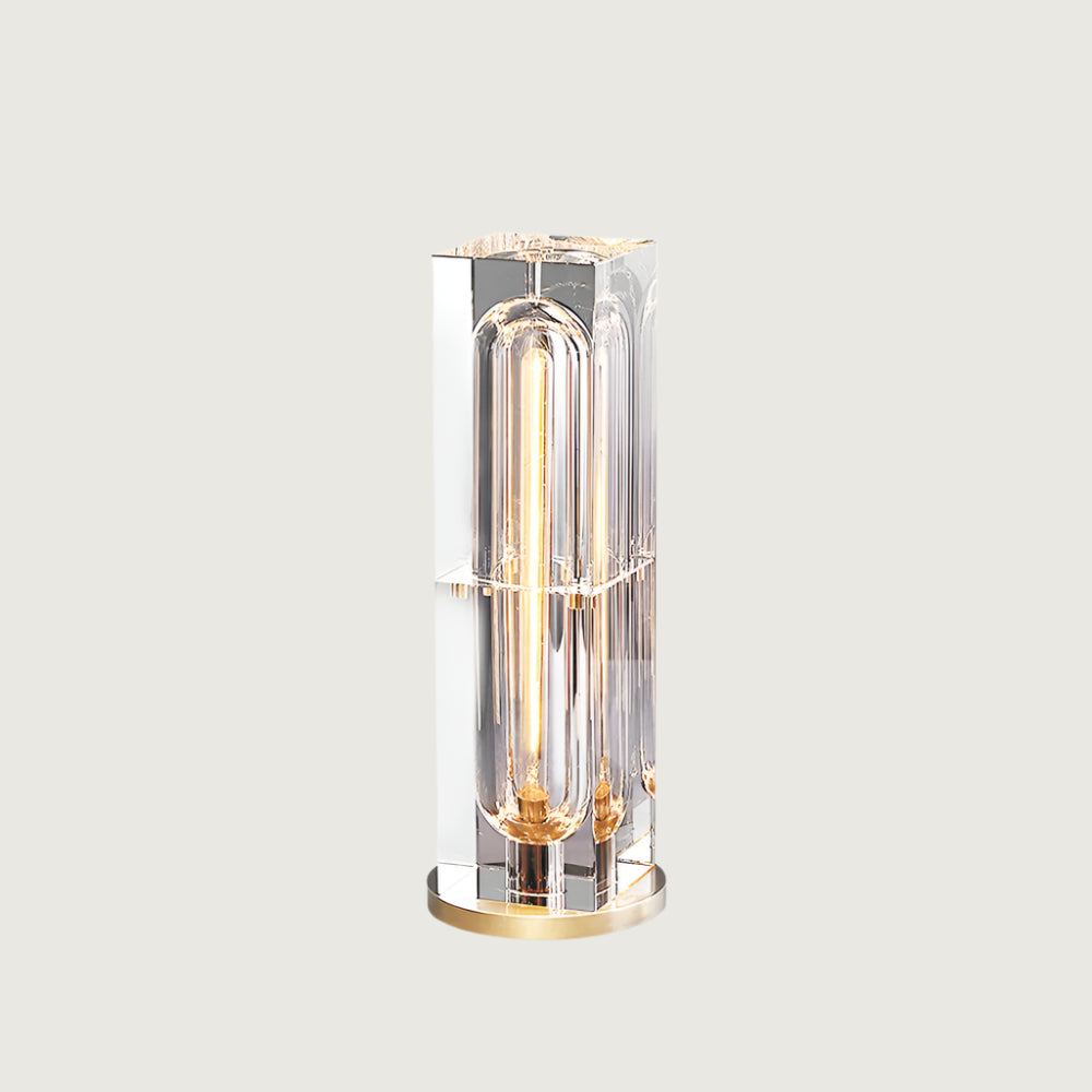 Lámpara de Mesa Moderna de Cristal y Latón con Base E14 – Diseño Único para Interiores 1