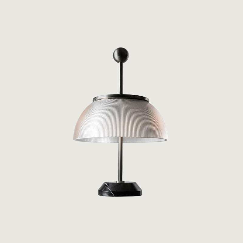 Lámpara de Mesa Moderna de Cristal y Mármol con Metal, 30cm de Diámetro, Ideal para Mesita de Noche y Sobremesa 0