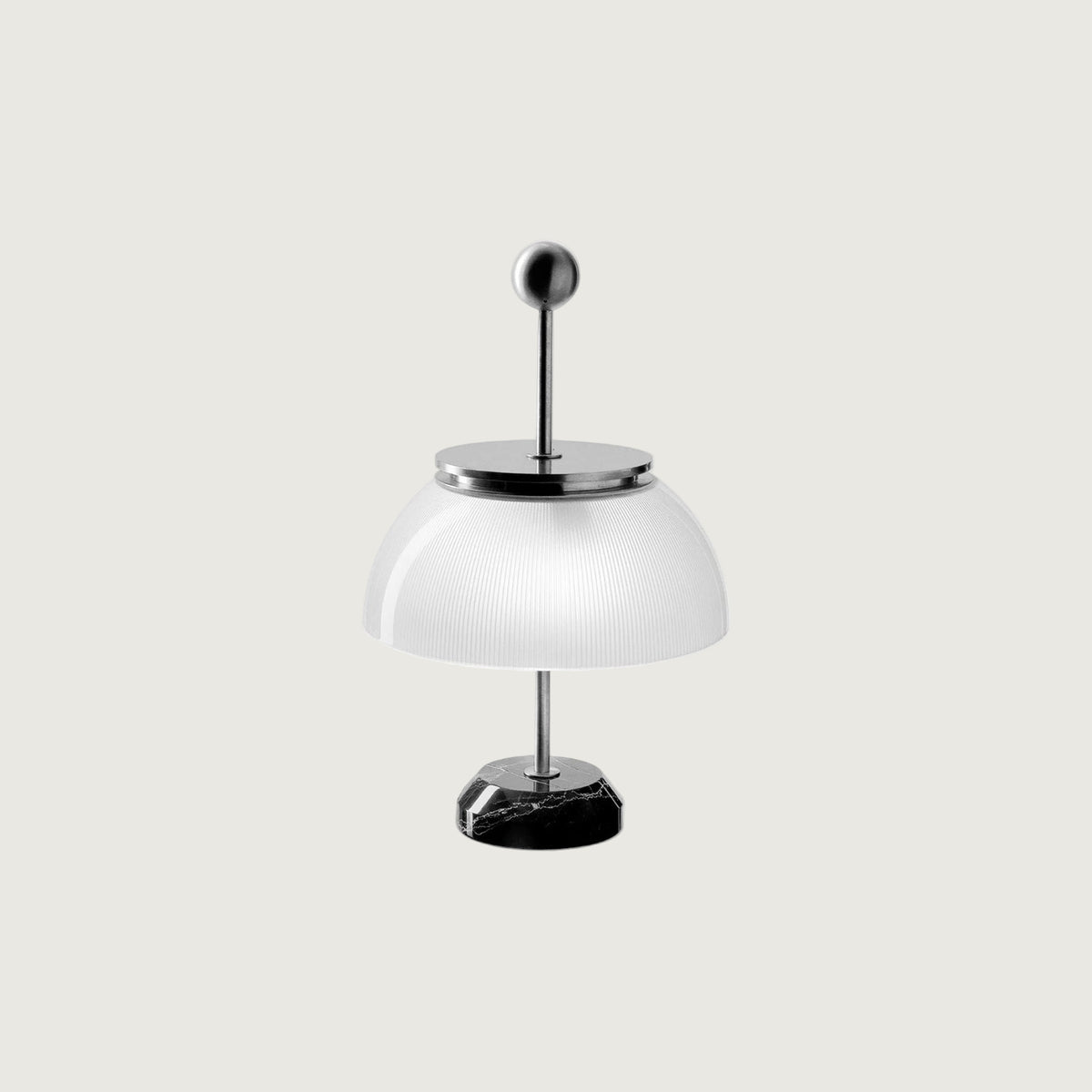 Neyva - Lámpara de Mesa Moderna de Cristal y Mármol con Metal - 30cm de Diámetro - Ideal para Mesita de Noche y Sobremesa