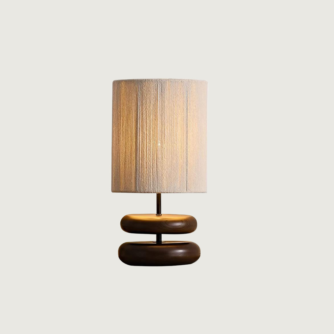 Lámpara de Mesa Moderna de Madera con Pantalla de Tela – Diseño Elegante y Natural 1
