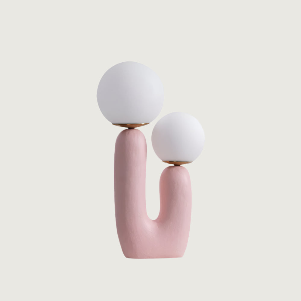 Lámpara de Mesa Moderna de Resina y Metal, 26 cm, Disponible en Verde, Rosa, Terracota y Blanco - Ideal para Escritorios y Mesitas de Noche 1
