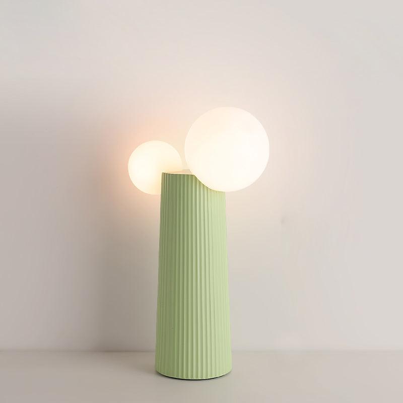 Lámpara de Mesa Moderna de Resina y Vidrio, Diseño Escultural para Interiores - 21 cm Diámetro, Varios Colores 11