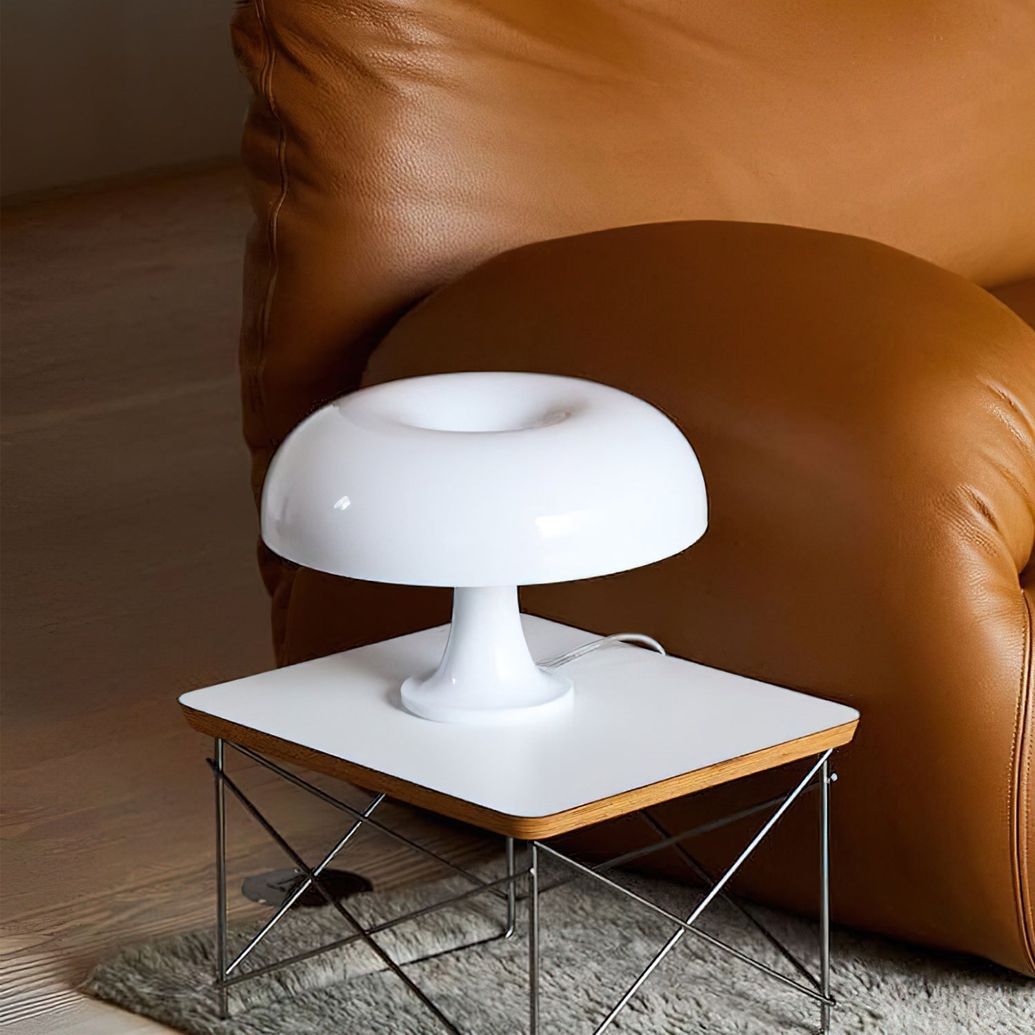 Lámpara de Mesa Nesso de Estilo Moderno en Colores Naranja y Blanco – Diseño Futurista 3