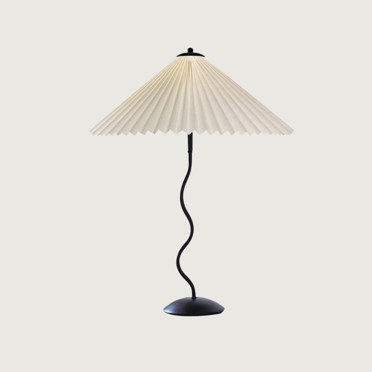Lámpara de Mesa Origami Estilo Nórdico con Pantalla de Tela y Diseño Curvo - Color Negro 0