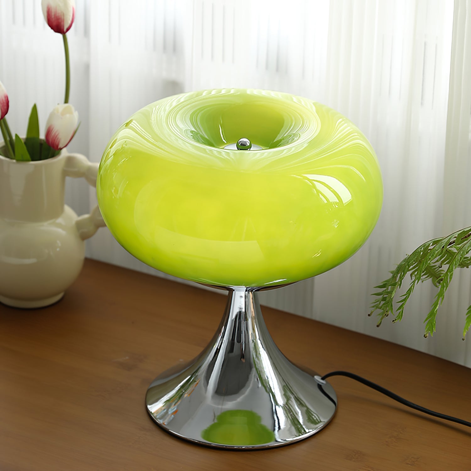 Lámpara de Mesa Piruleta LED Colorida – Diseño Moderno, 28 cm Diámetro, Metal y Vidrio para Decoración Interior 8