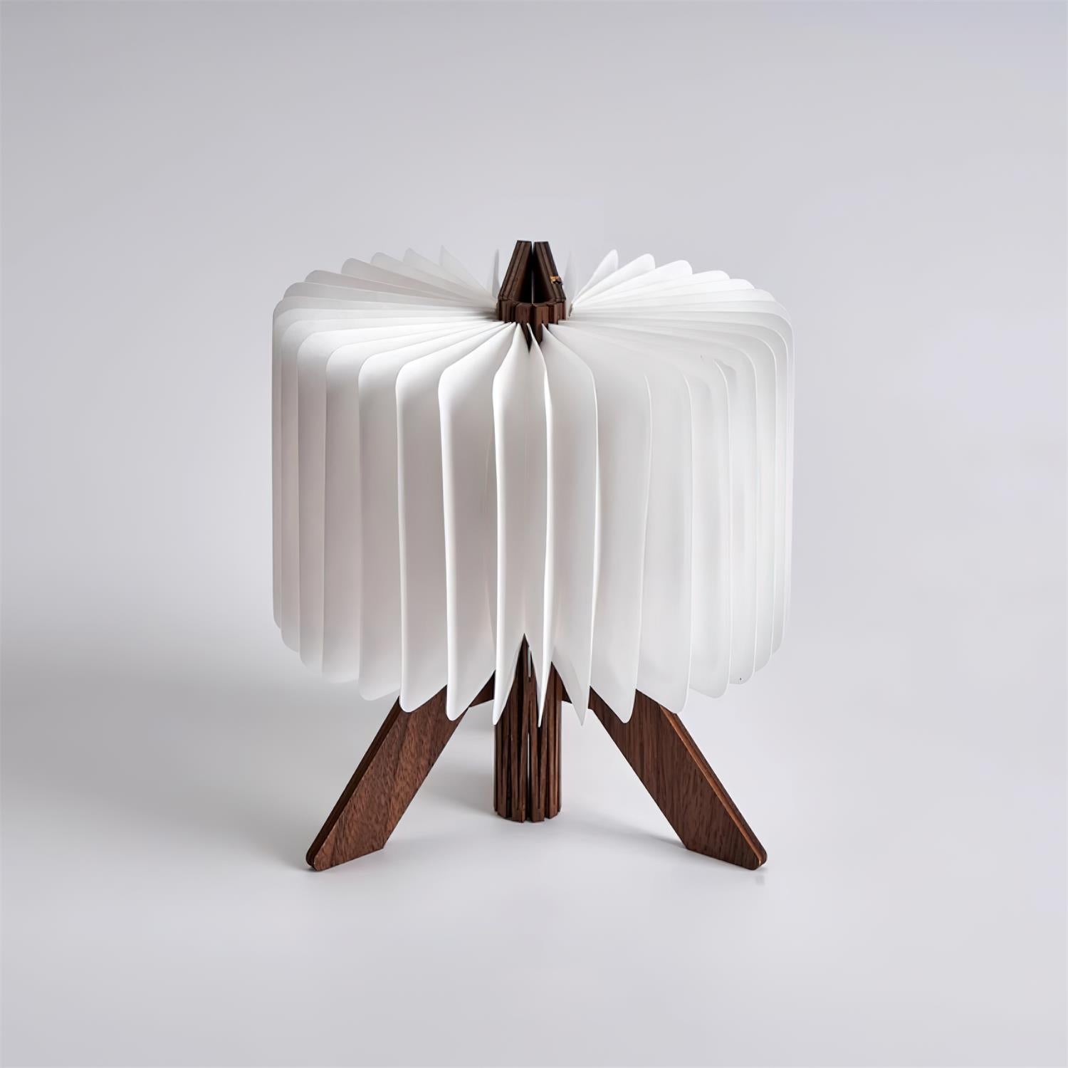 Lámpara de Mesa Plegable de Madera y Pantalla de Papel DuPont – Diseño Moderno y Funcional para Mesita de Noche 6