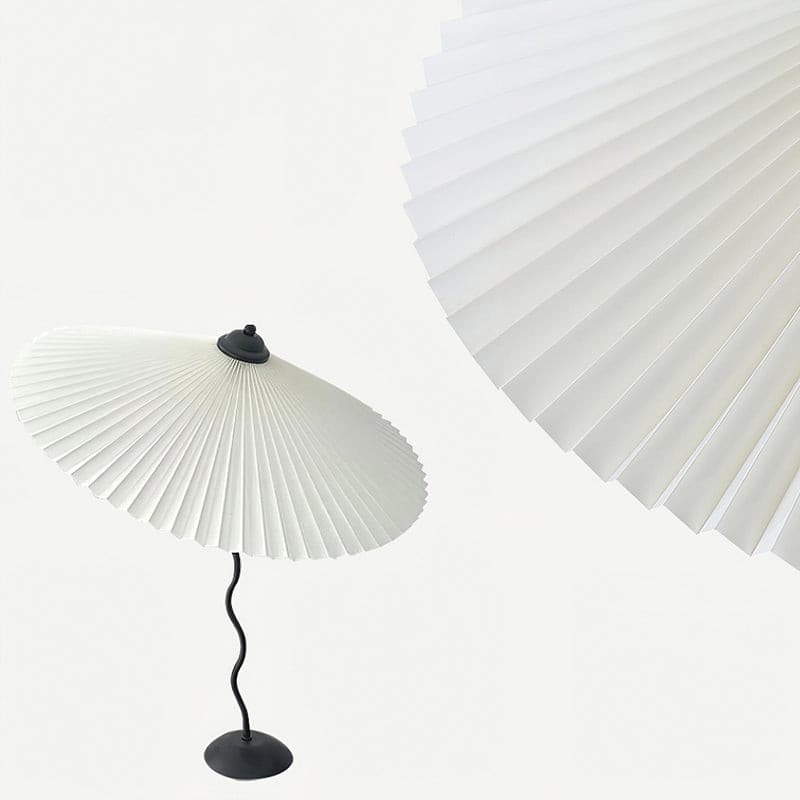 Lámpara de Mesa Plegada con Diseño Curvado – Pantalla de Tela Resistente al Fuego 0