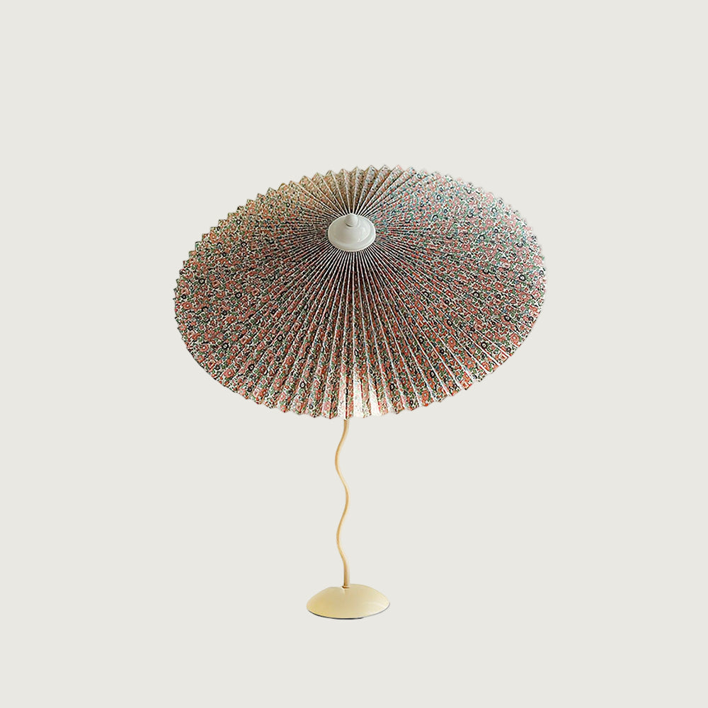 Duvira - Lámpara de Mesa Plegada con Diseño Curvado - Pantalla de Tela Resistente al Fuego